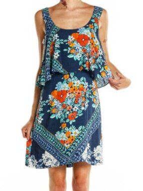 Anthropologie Maeve Tisana Blue Floral Dress — Size 8 (Runs Small)